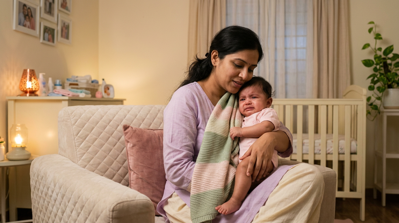 Fussy Infant Guide: Decode Why Babies Cry at Night in India
