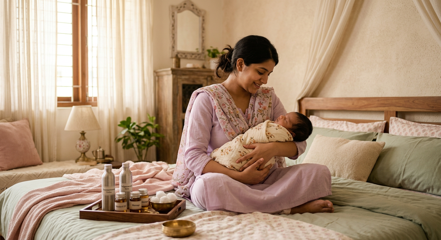 Postpartum Massage at Home: Essential Indian Guide & Oils